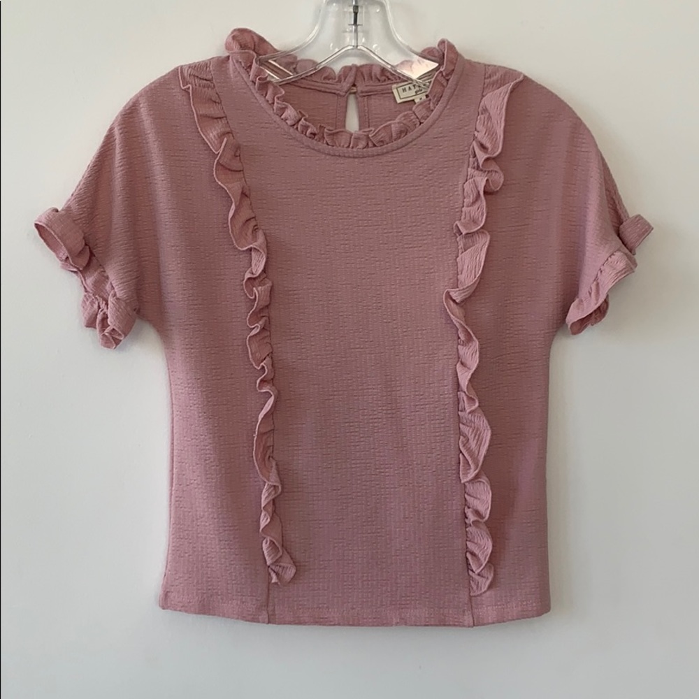 Hayden Girls Pink Ruffle Top #C0045
